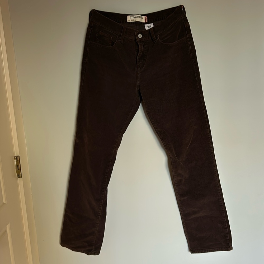 Straight Leg Brown Corduroy Pants